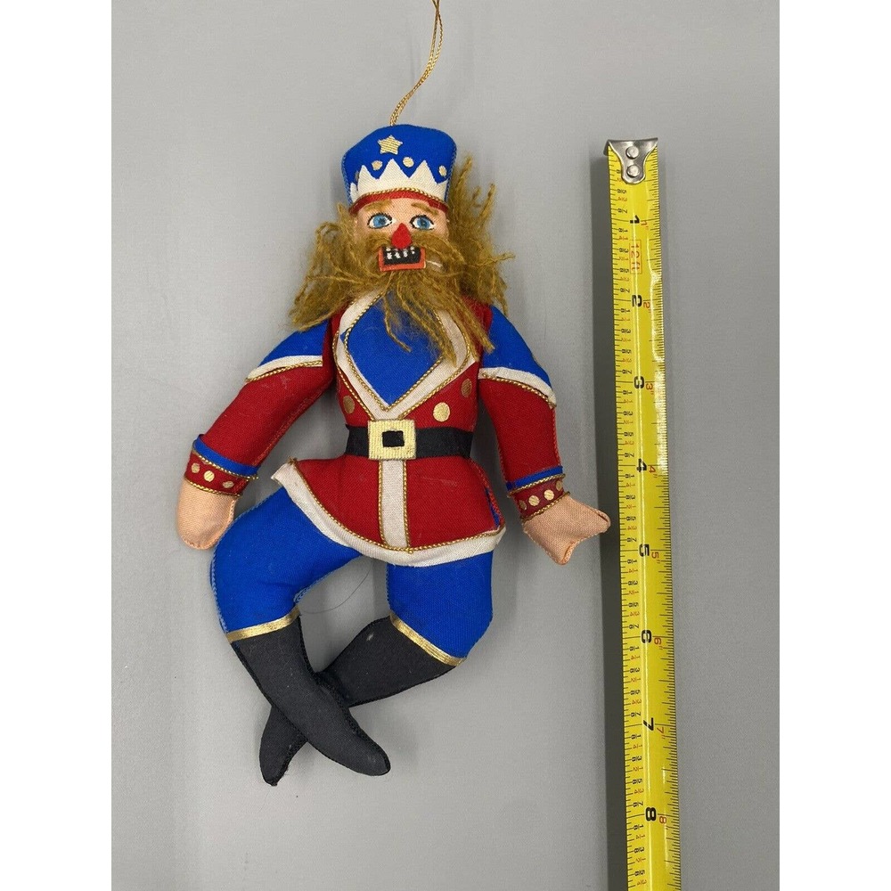 7.5 Inch Cloth Plush Dancing Nutcracker Prince Christmas Ornament - Picture 3 of 3